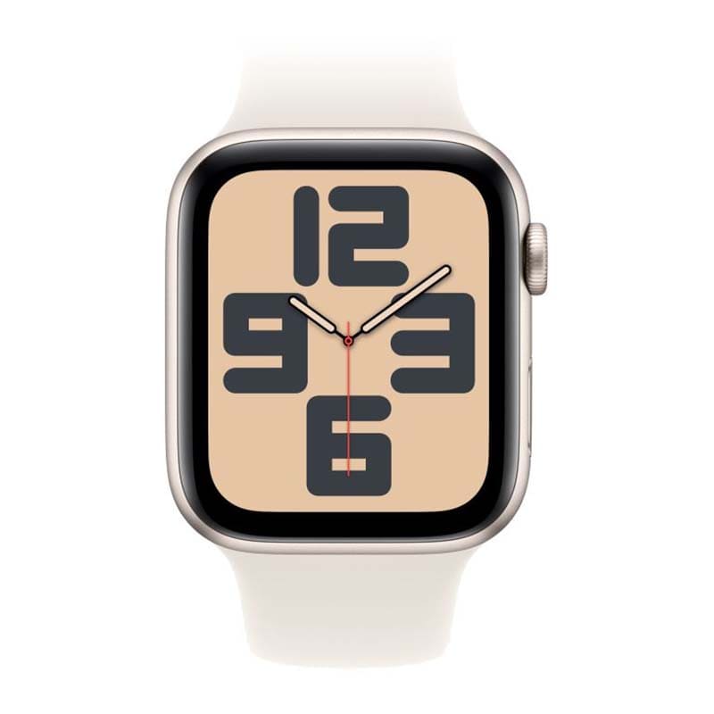 Часы Apple Watch SE 2024, 44 мм, корпус из алюминия цвета «сияющая звезда», спортивный ремешок цвета «сияющая звезда»