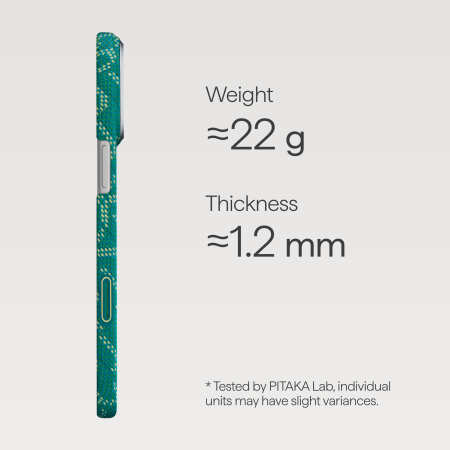 Чехол Pitaka Ultra-Slim Case для iPhone 17 Pro, Gold Green