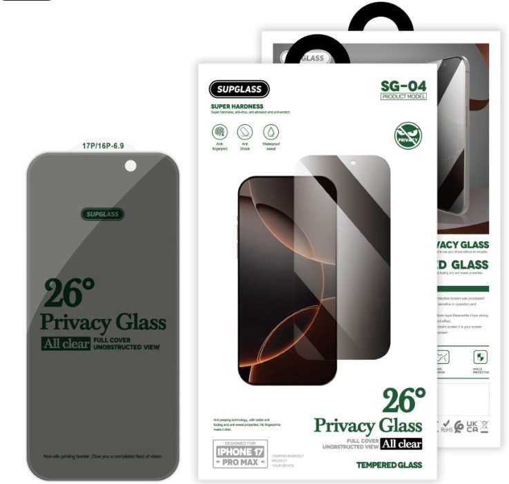 Защитное стекло SupGlass SG-04 Privacy без рамок iPhone 14 Pro Max