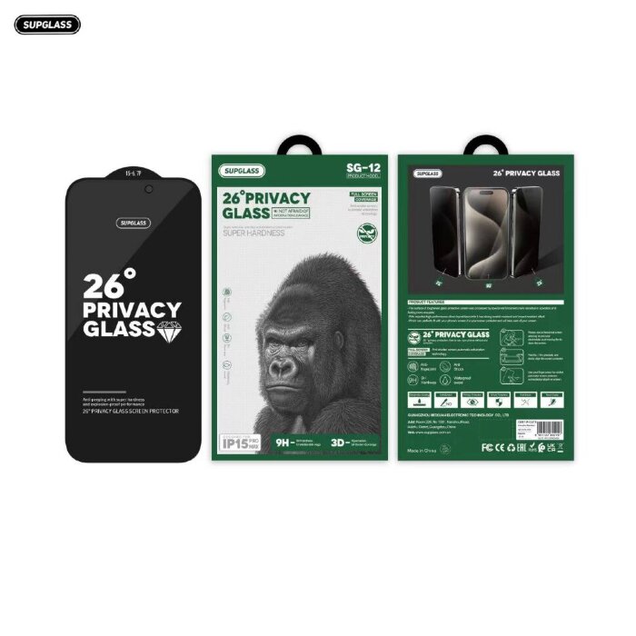 Защитное стекло SupGlass SG-12 Privacy iPhone 14 Plus / 13 Pro Max