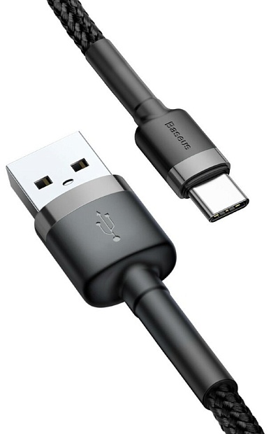Кабель Baseus Cafule Cable USB For Type-C 2A 2M CATKLF-C91 Серый