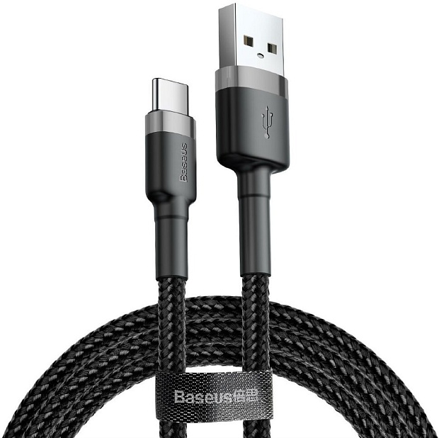Кабель Baseus Cafule Cable USB For Type-C 2A 2M CATKLF-C91 Серый