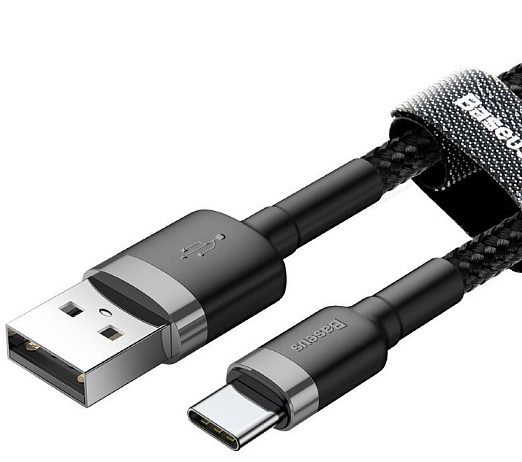 Кабель Baseus Cafule Cable USB For Type-C 2A 2M CATKLF-C91 Серый