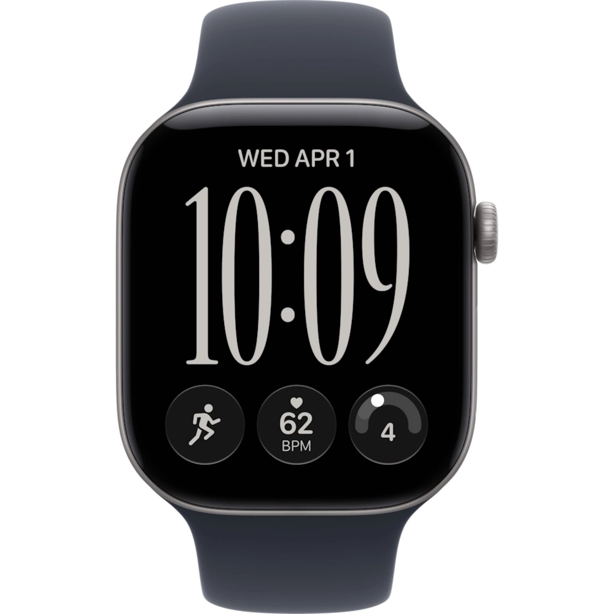 Часы Apple Watch Series 12, 46 мм, корпус из алюминия цвета «серый космос», спортивный ремешок синего цвета